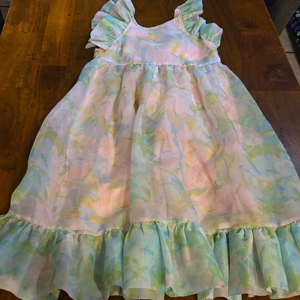 Selkie x Maison Amory Pastel Paints Ruffle Romance Dress Size Medium - Picture 3 of 10
